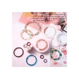 9 piezas de silicona pulsera molde y anillo de resina