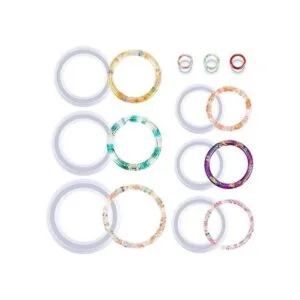 9 piezas de silicona pulsera molde y anillo de resina
