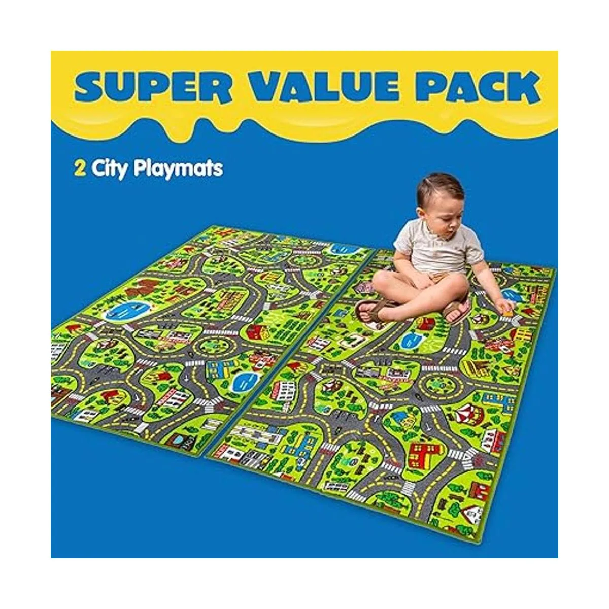 JOYIN Paquete de 2 alfombras de juegos para niños de 3