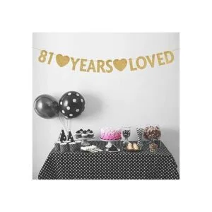 Oro 81 años querida bandera oro brillo feliz 81_3