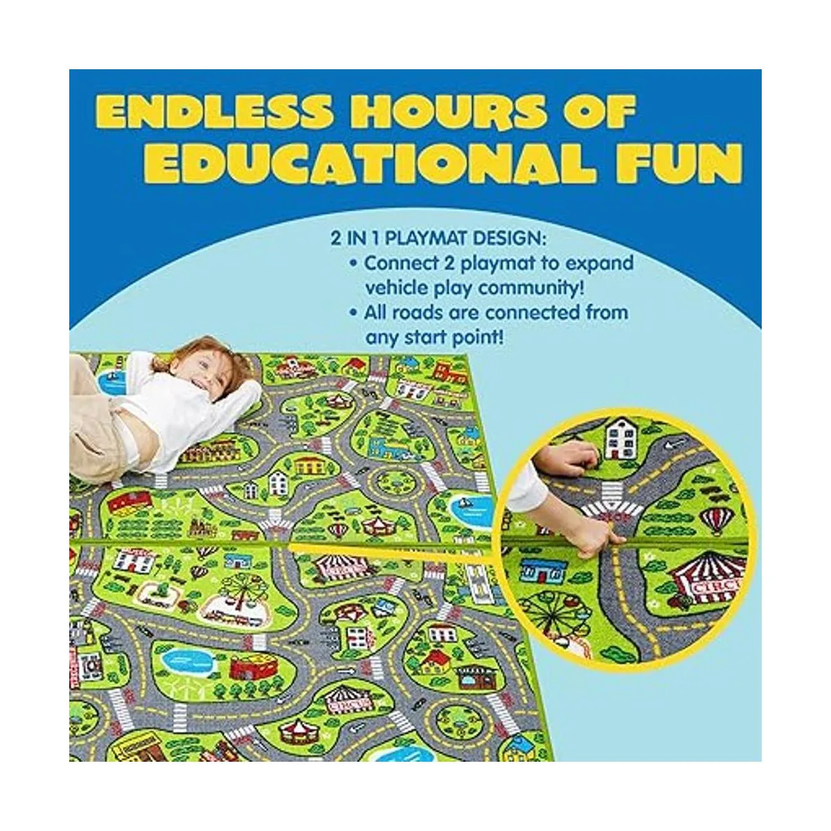 JOYIN Paquete de 2 alfombras de juegos para niños de 3