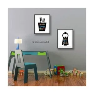 Letras de acuarela con texto en inglés Funny Bathroom_4