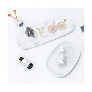 JIMEI Bandeja decorativa de mármol para tocador_4