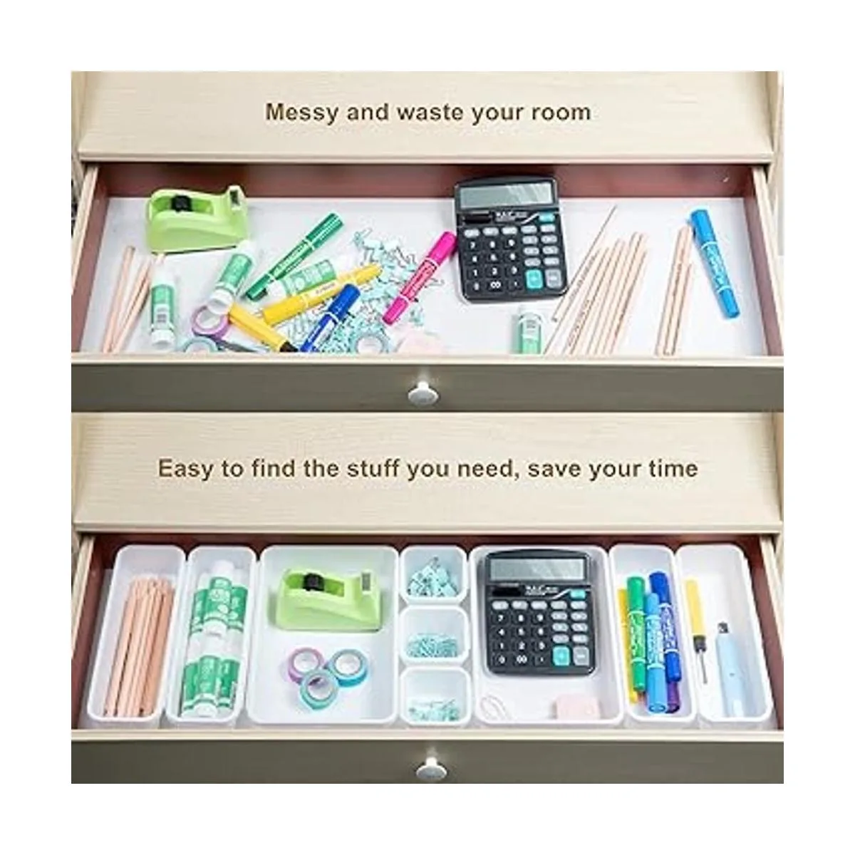 BYCY Juego de 18 bandejas de organizadores de cajones_5