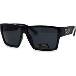 Locs Squared Rectangular Cholo Gangster All Black Gafas de_1