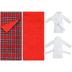 Skylety 2 sacos de dormir navideños accesorio para muñeca