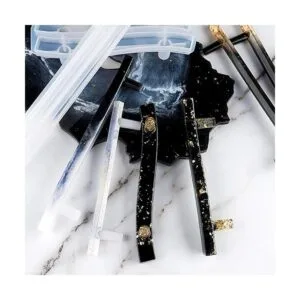 NiArt 4 pares de moldes de resina epoxi de silicona suave