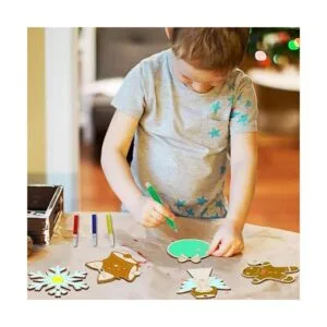 OurWarm 48 adornos de Navidad de madera para niños_4