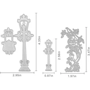 Lámpara de carretera de metal con troqueles de Navidad_2