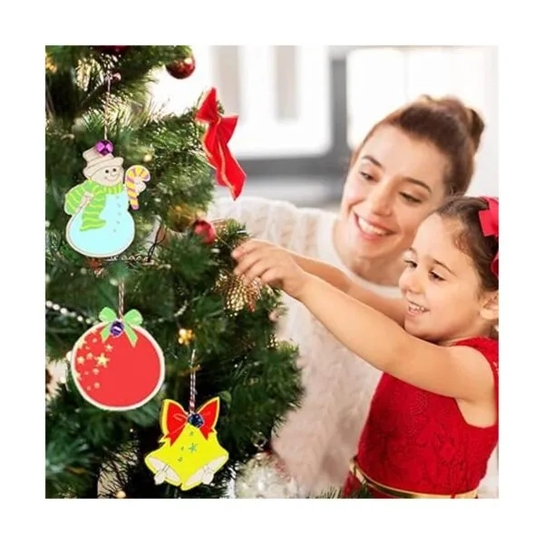 OurWarm 48 adornos de Navidad de madera para niños_5