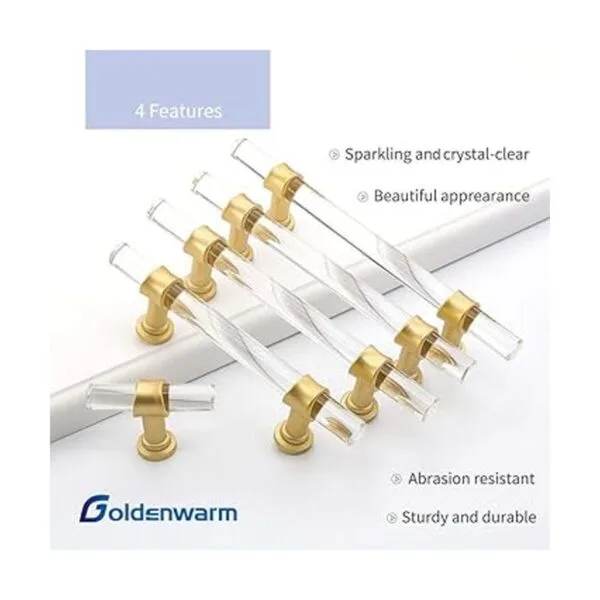 Goldenwarm Tirador de gabinete de acrílico para cocina_4