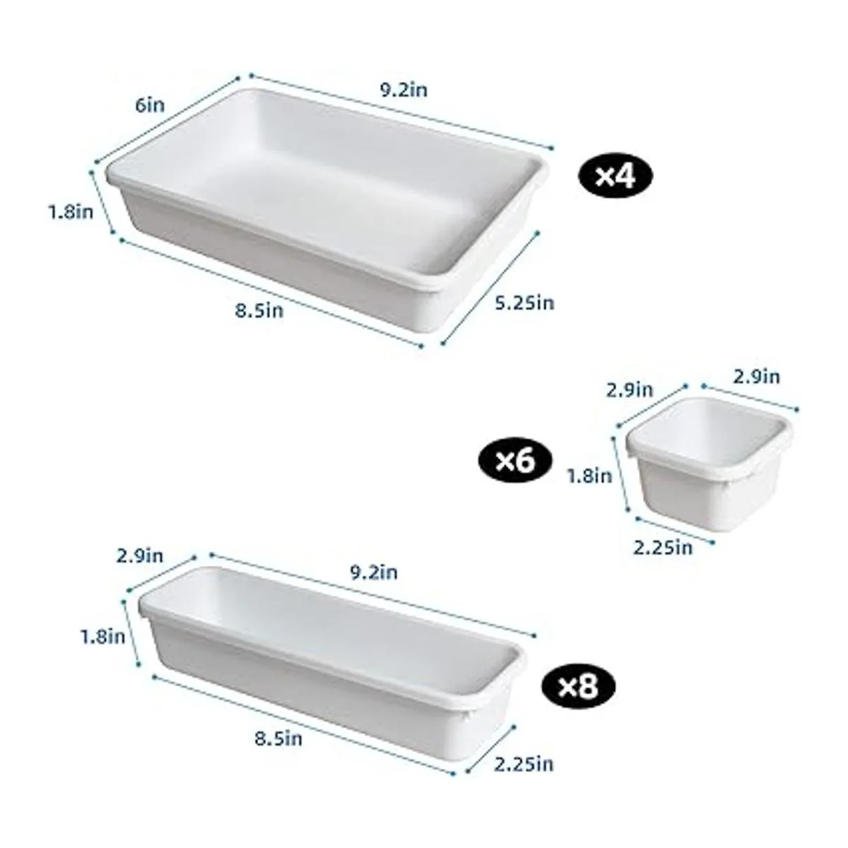 BYCY Juego de 18 bandejas de organizadores de cajones_2