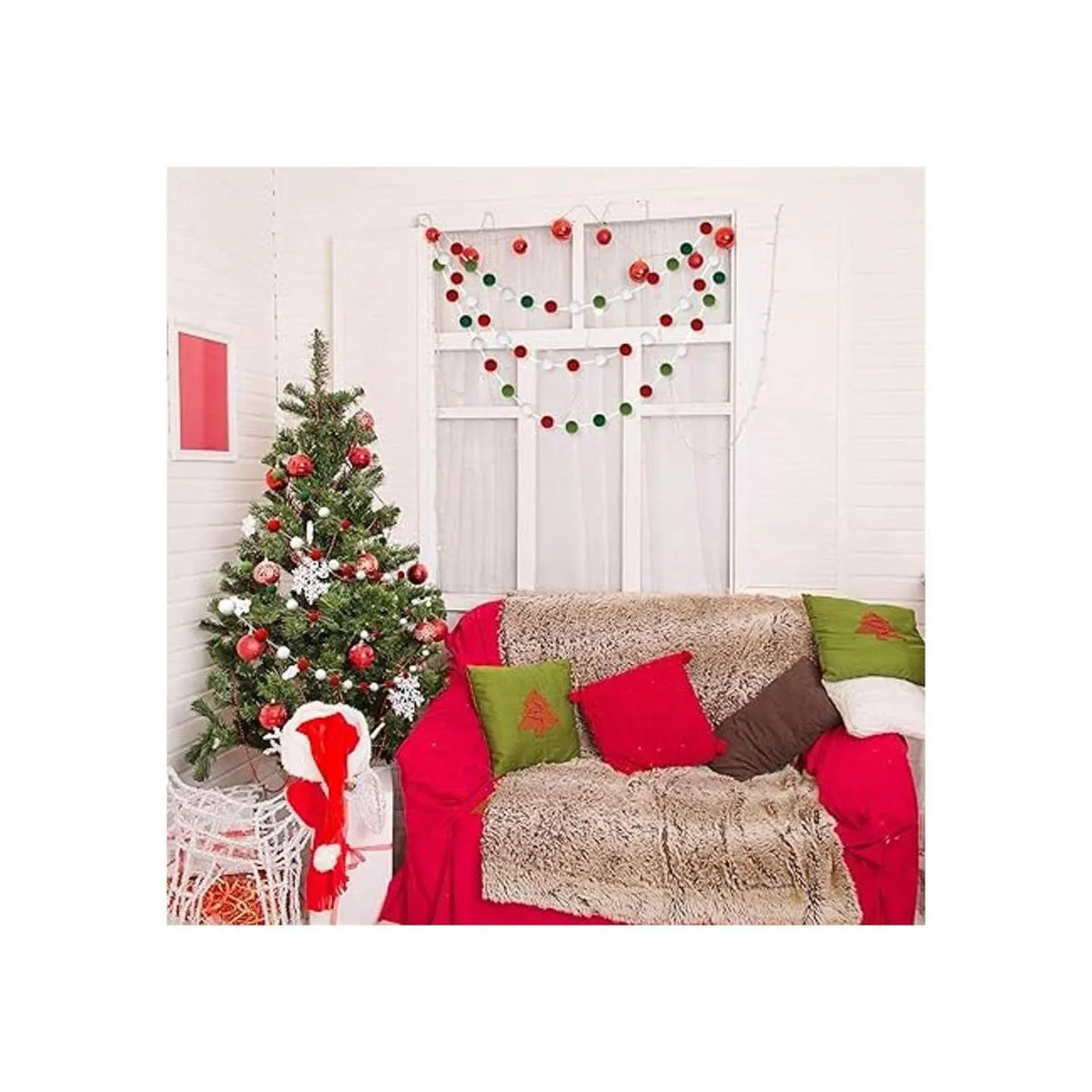 Guirnalda de bolas de fieltro guirnalda de fieltro