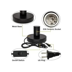 Base de lámpara de mesa industrial E26E27 soporte de_4