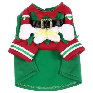 Mogoko Disfraz de elfo de Navidad para perro gato