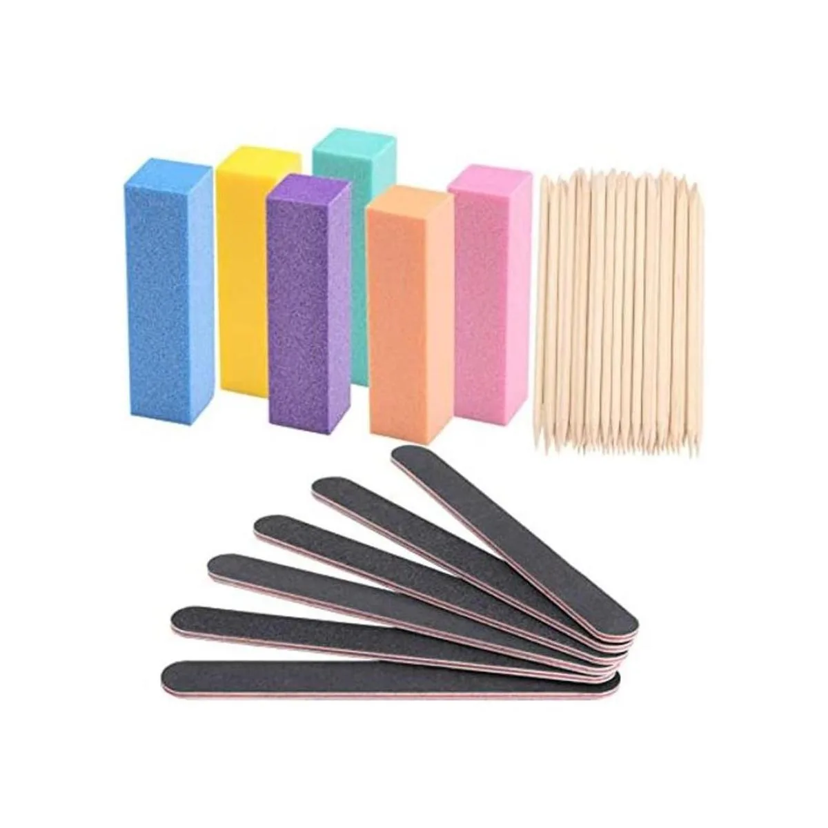 100 palillos de color naranja para uñas de doble cara_1