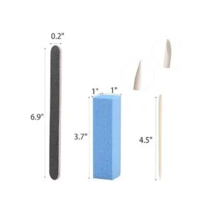 100 palillos de color naranja para uñas de doble cara_2