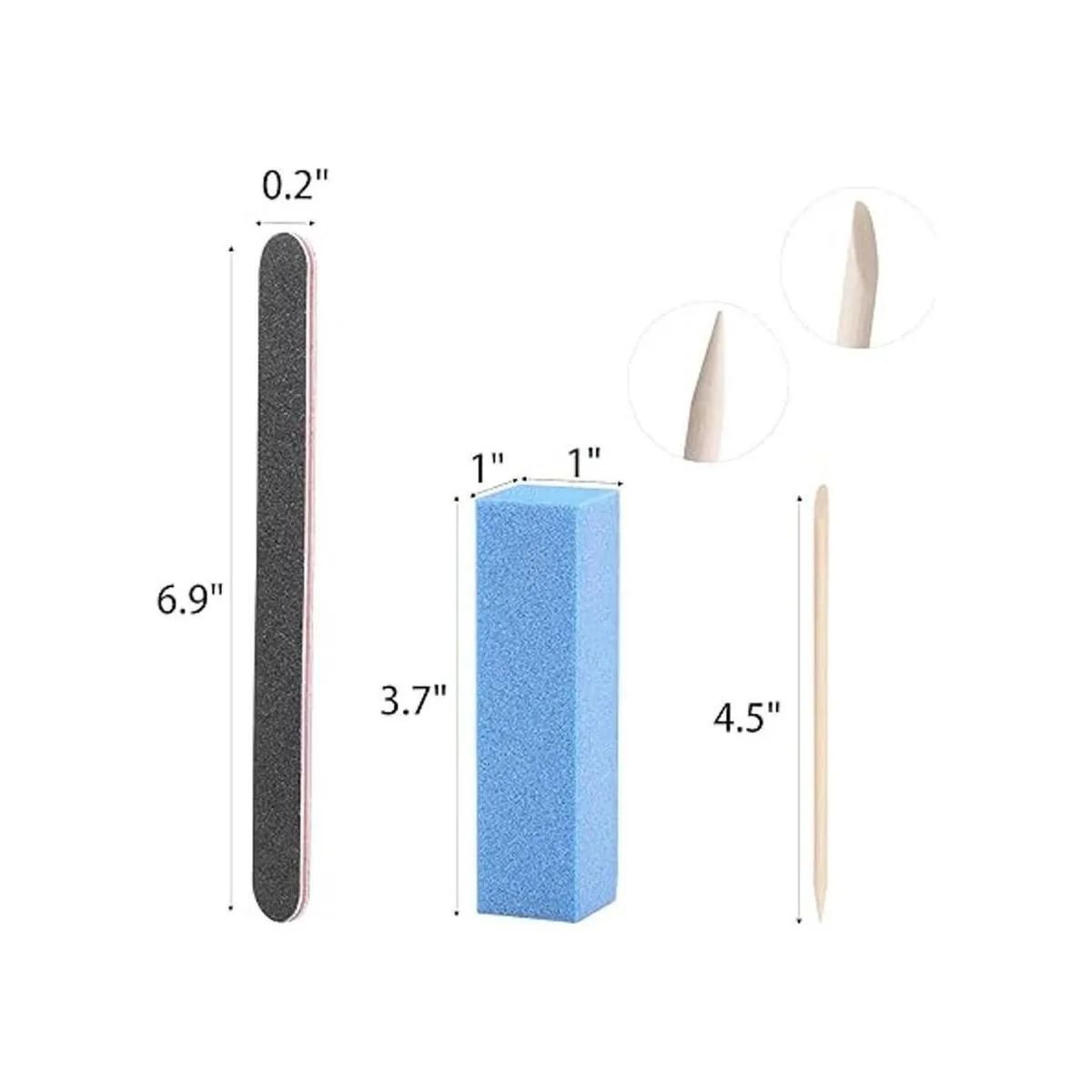 100 palillos de color naranja para uñas de doble cara_2