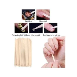 100 palillos de color naranja para uñas de doble cara_6