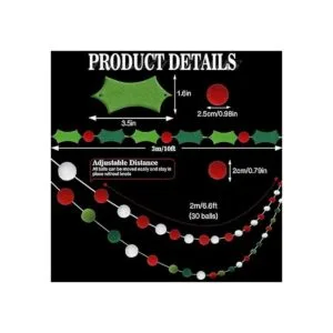 Guirnalda de bolas de fieltro guirnalda de fieltro