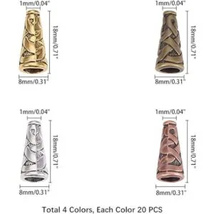 PH PandaHall 80 conos de aretes de 4 colores para hacer