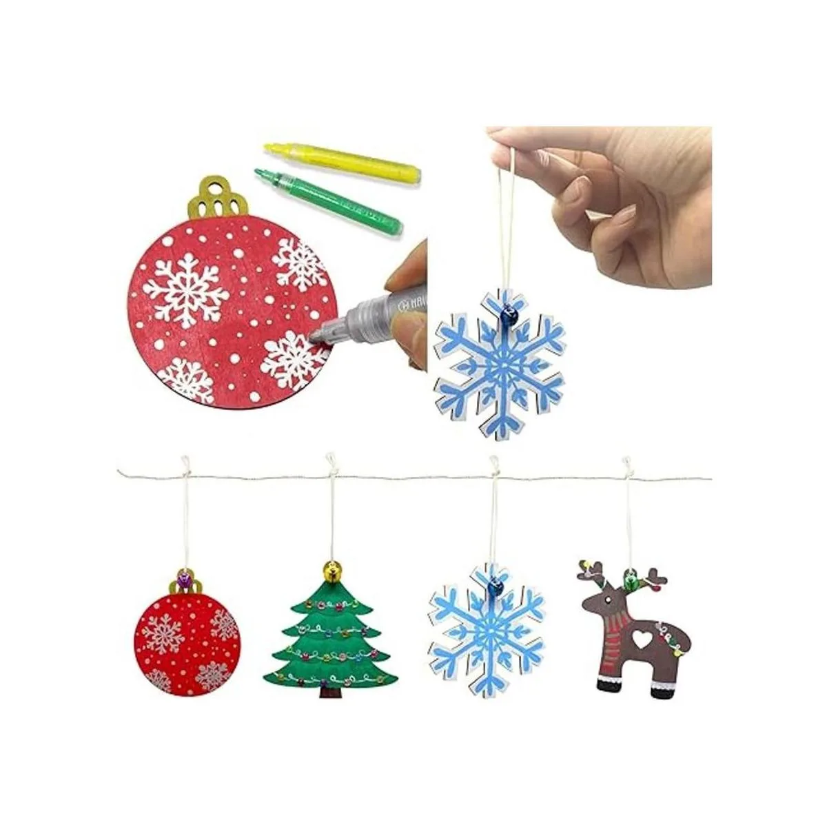 Juego de 40 adornos de madera sin terminar adornos de_4