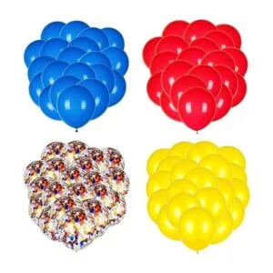 Globos de látex rojos amarillos y azules con globos de_4
