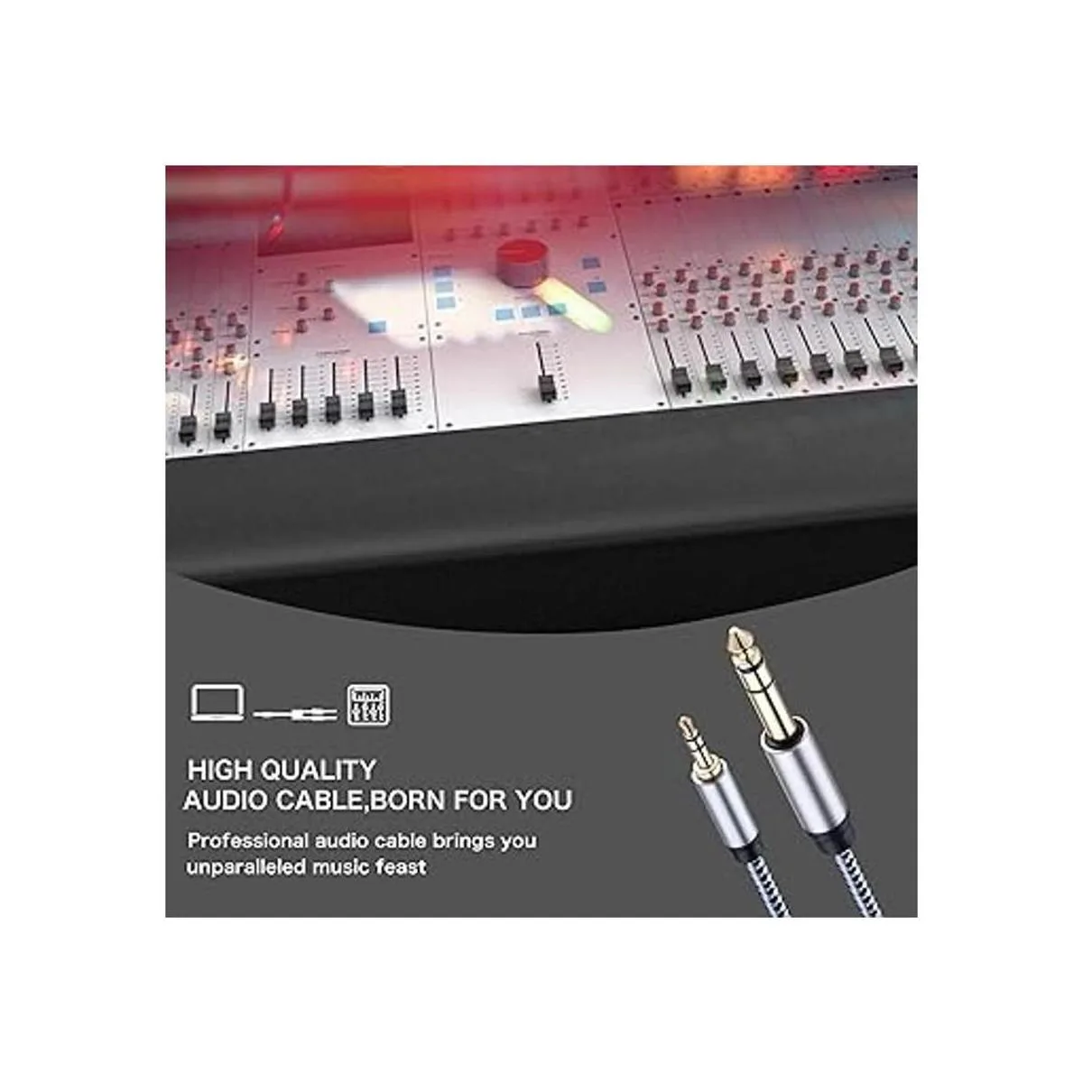 Cable de audio estéreo de 0.138 in a 0.250 in 5.9 ft_4