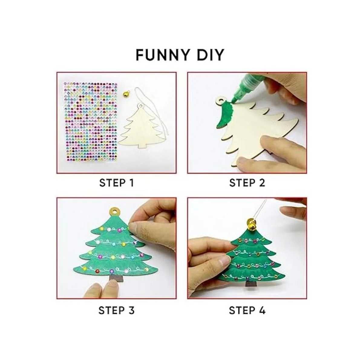 Juego de 40 adornos de madera sin terminar adornos de_3