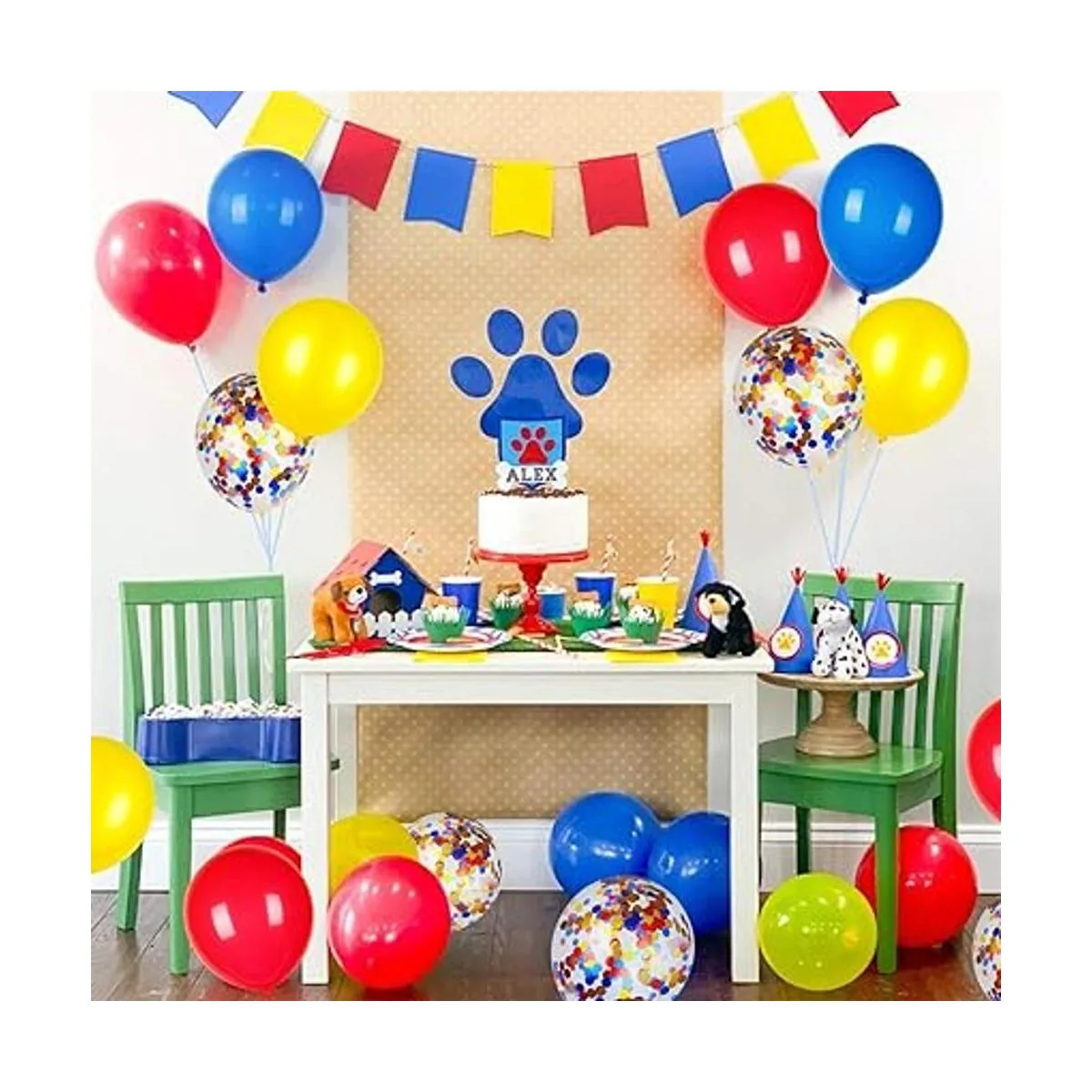 Globos de látex rojos amarillos y azules con globos de_6