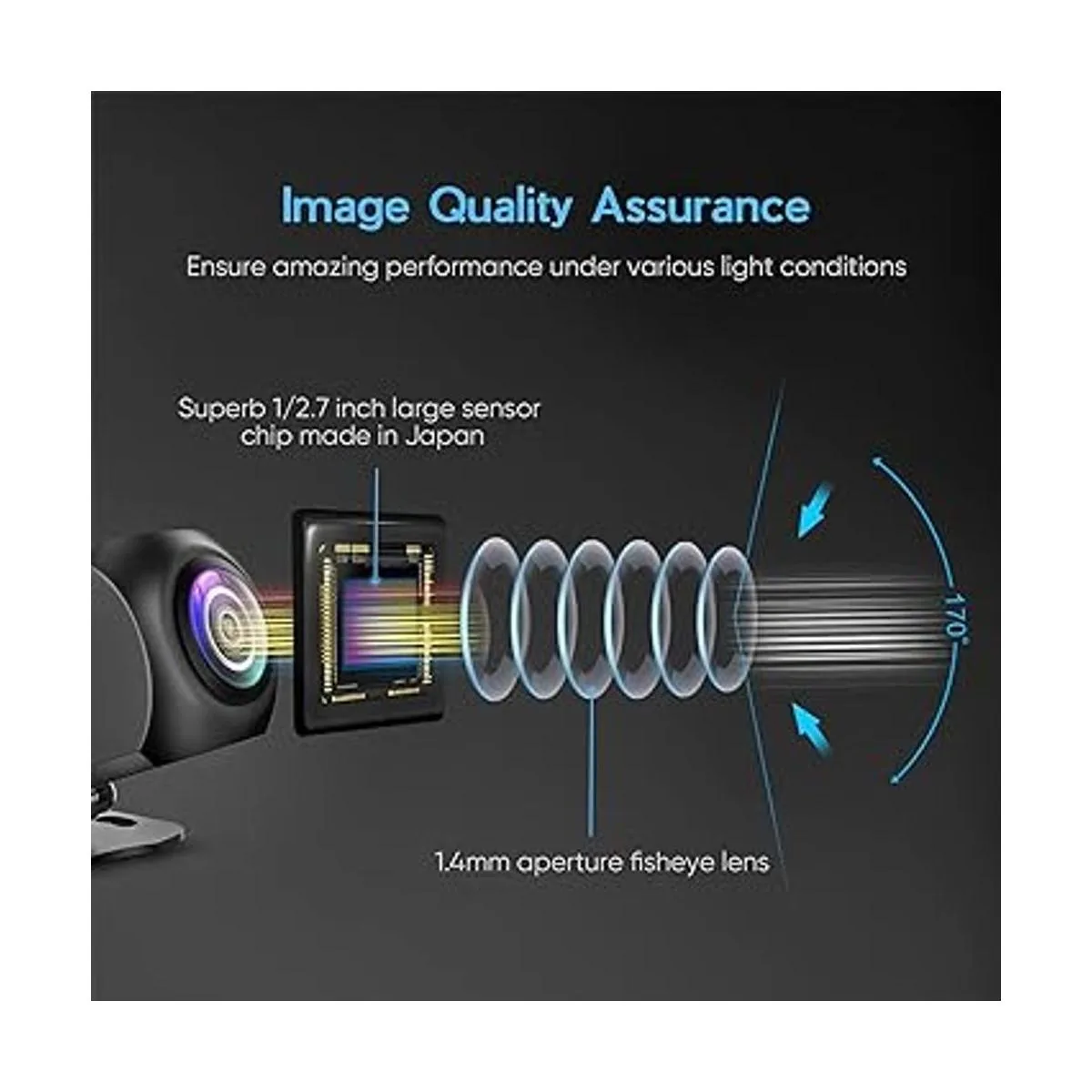 Cámara de reserva HD carcasa de metal de 170 grados de_2