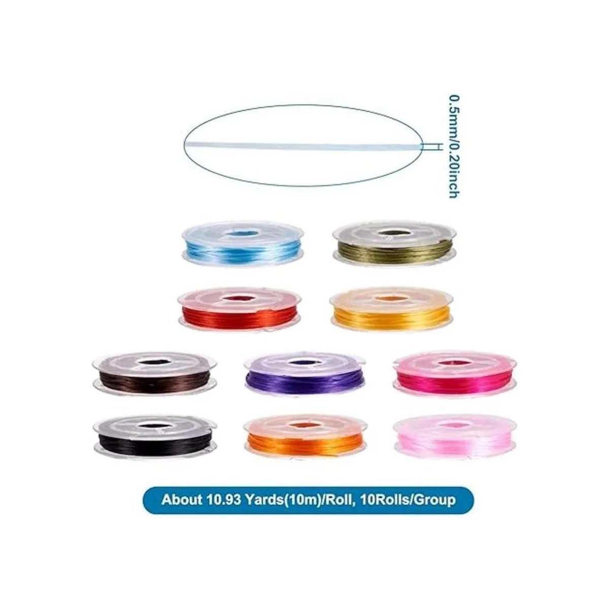 Craftdady 10 rollos de hilo elástico de cuentas de cristal_2