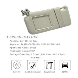 Reemplazo de visera solar del lado izquierdo del_3