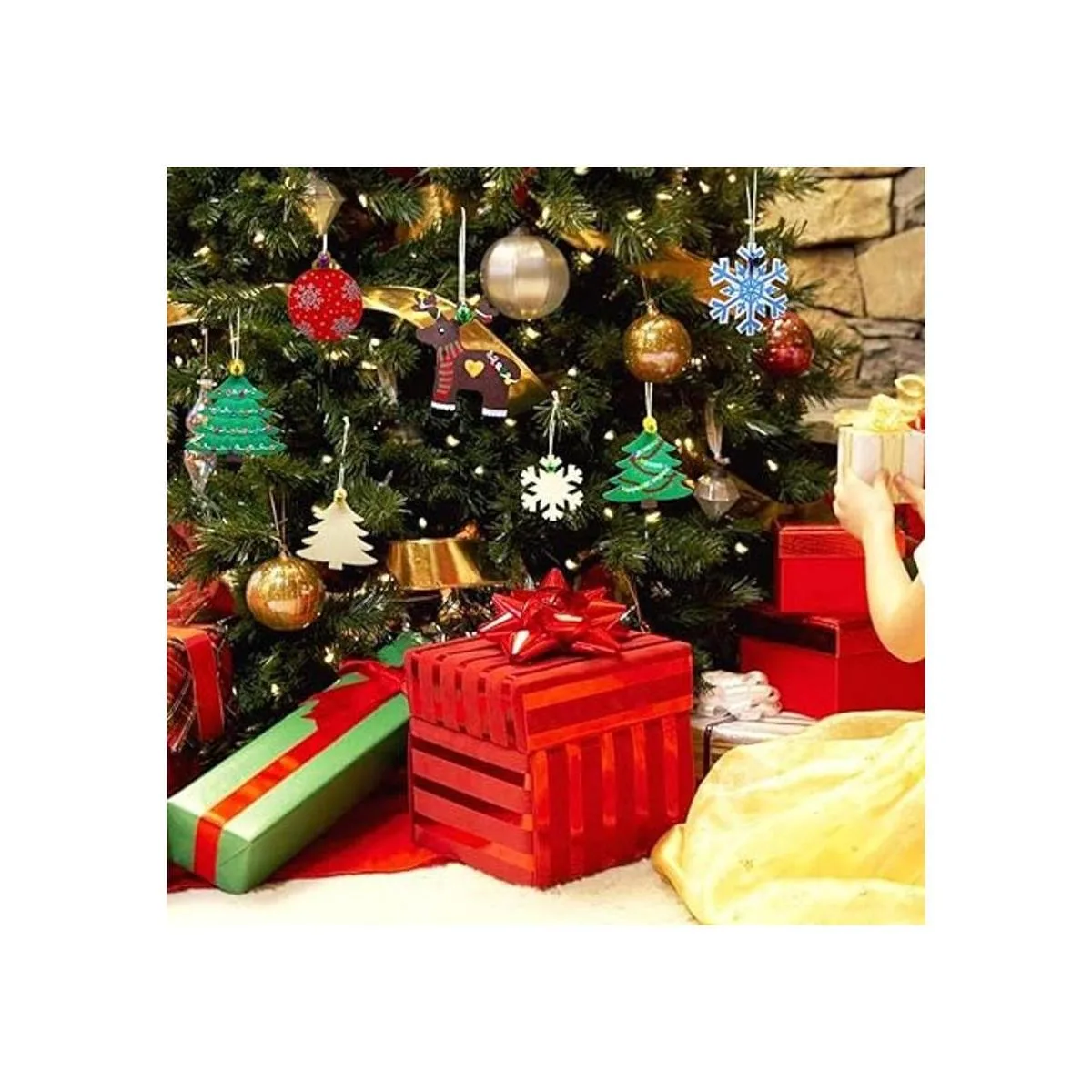 Juego de 40 adornos de madera sin terminar adornos de_5