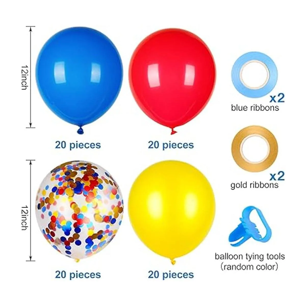 Globos de látex rojos amarillos y azules con globos de_2