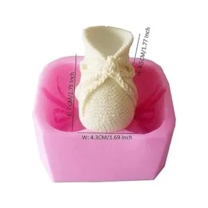 3D hecho punto bebé zapatos de silicona fondant moldes_2