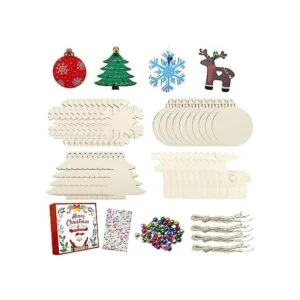 Juego de 40 adornos de madera sin terminar adornos de_1