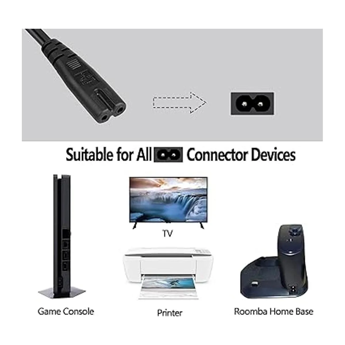 Cable de alimentación de 2 clavijas de repuesto de cable_2