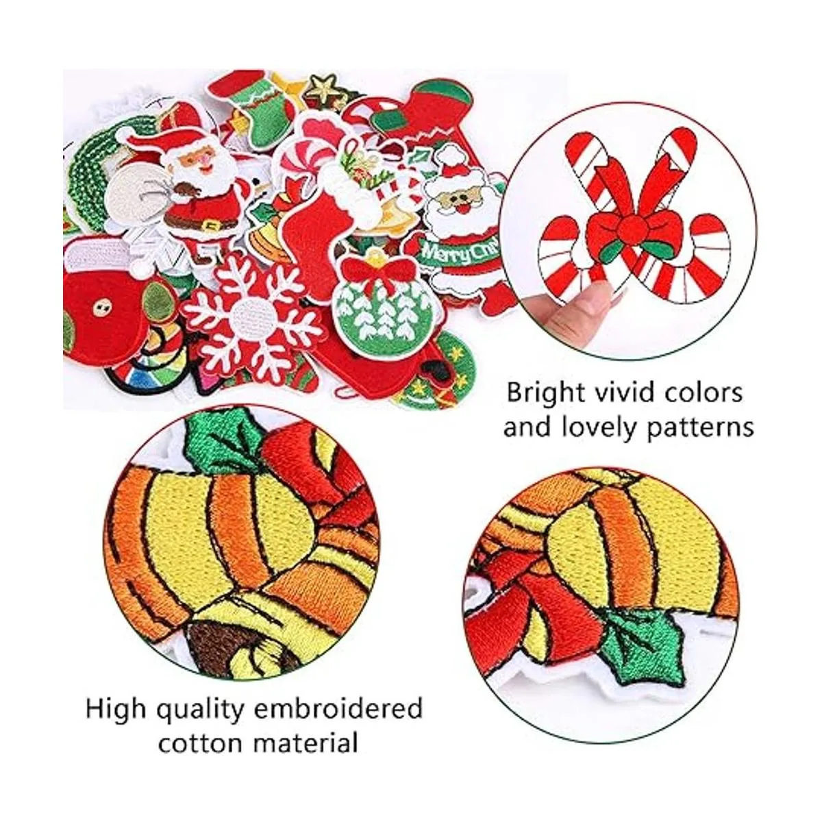 36 parches de Navidad para planchar bordados parches de_3
