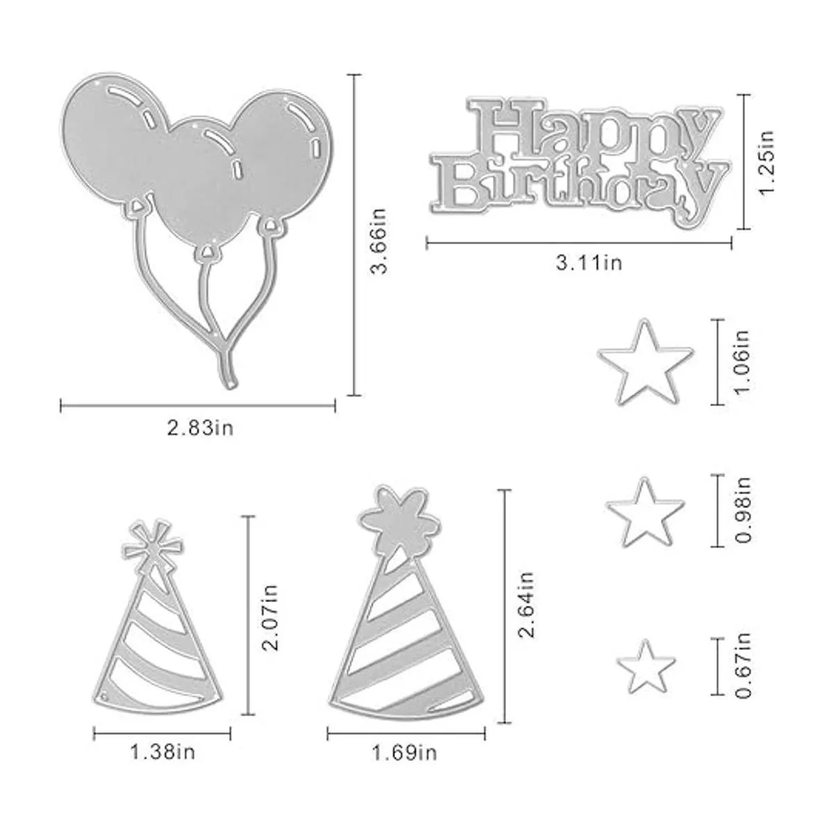 Plantilla de metal para plantillas de cumpleaños para