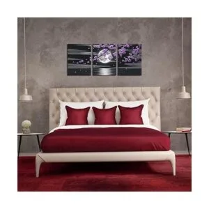 HOMEOART 3 piezas de pintura de árbol de flores de ciruela_3