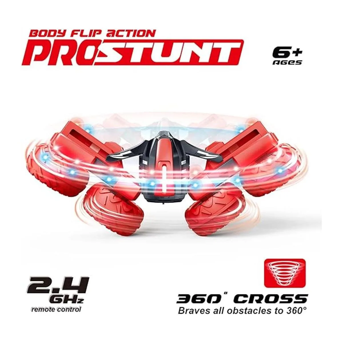 Threeking RC Cars Stunt Car Car Brazo oscilante de doble_2