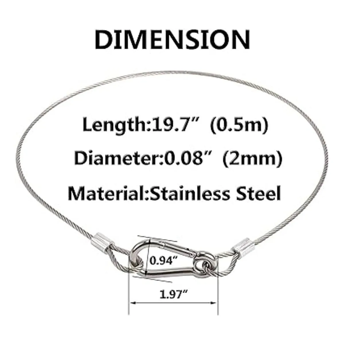 Ekunbuy Cable de seguridad de acero inoxidable cable de