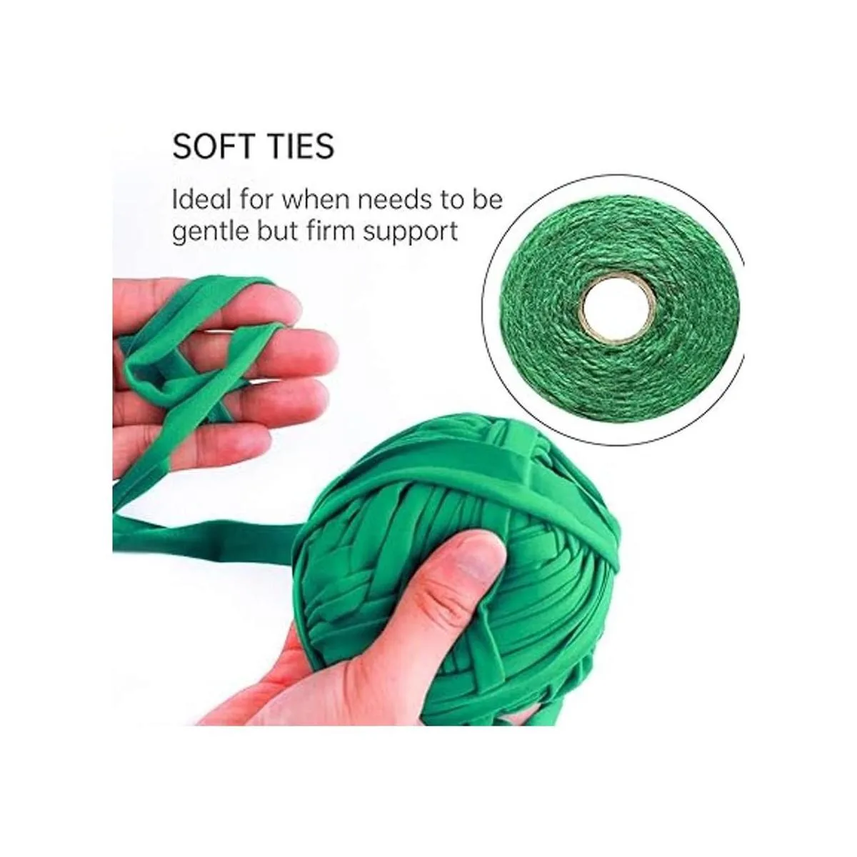 QXUJI 2 cuerdas de jardín verde lazos suaves para plantas_4