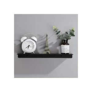 Danpoo Estante de pared de metal estante flotante negro_4