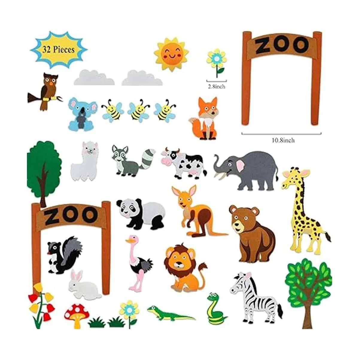 Craftstory Juego de tablas de fieltro de animales del_6