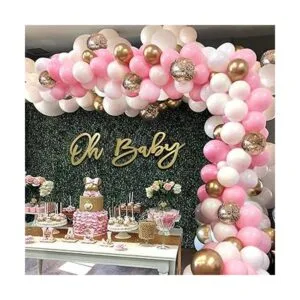 Cartel de madera para baby shower con pintura dorada_5