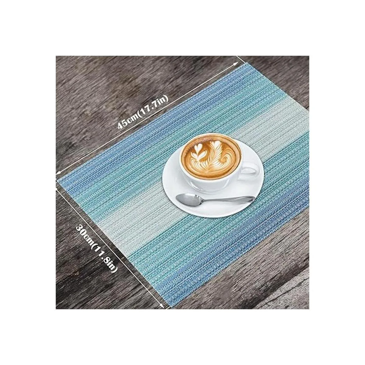 HeloHo Juego de 6 manteles individuales azules resistentes_2