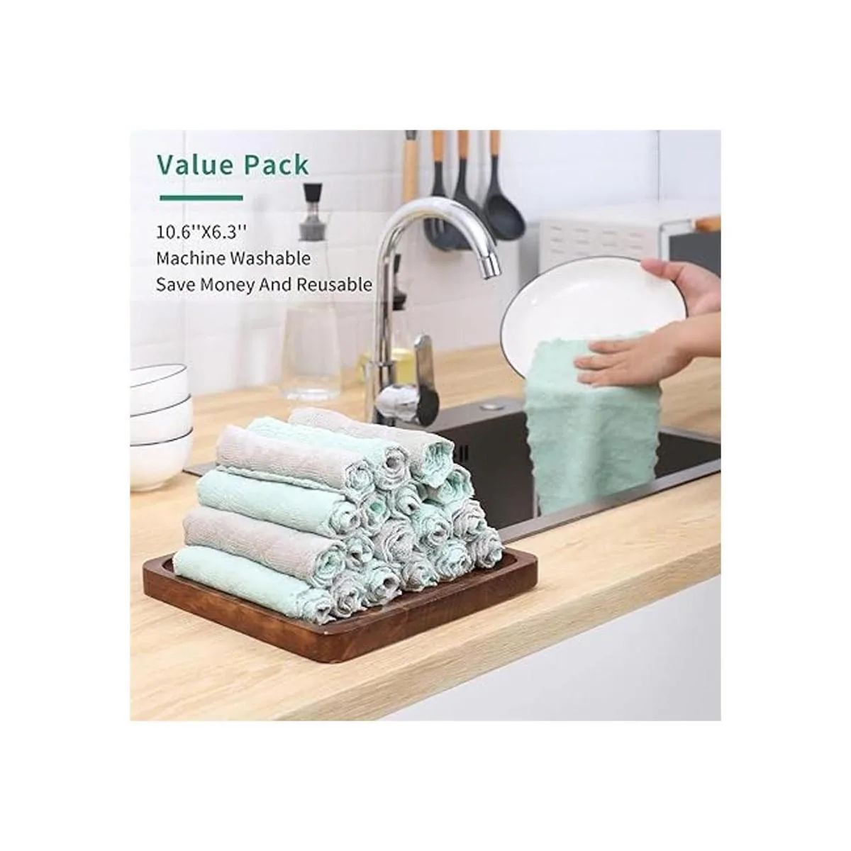 Paquete de 20 paños de cocina de microfibra_6