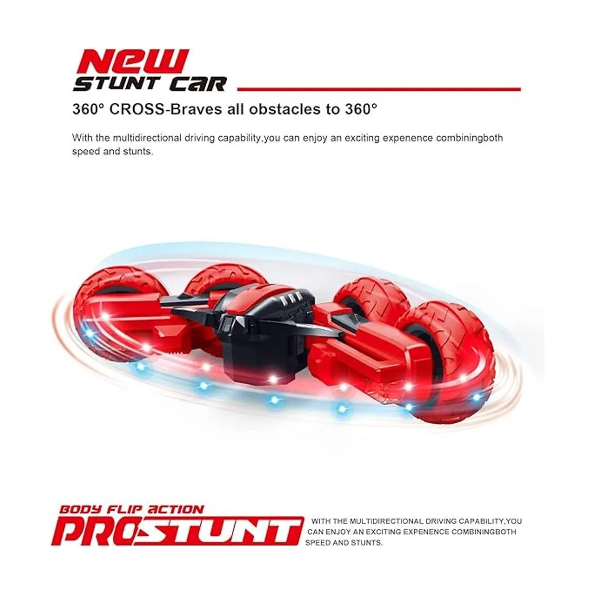 Threeking RC Cars Stunt Car Car Brazo oscilante de doble_3